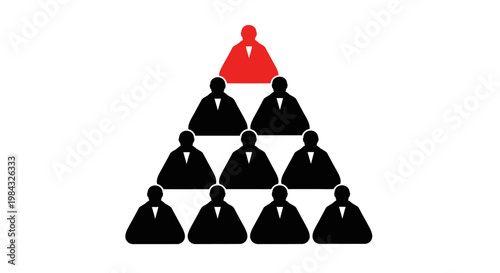Business people in hierarchical structure.