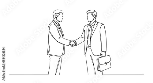 Two businessmen shaking hands together.