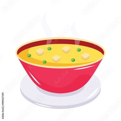 Miso soup vector Flat Icons Eps 10 File