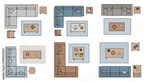 Various vector 2D CAD floor plans showcase different room layouts and designs