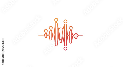 Colorful waveform graphic design element.