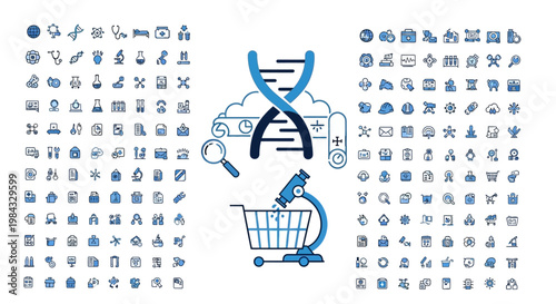 Genetic engineering online shopping concept.