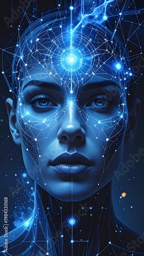AI Neural Network Woman.