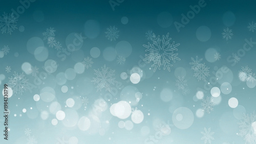 Minimal winter background with light reflection and soft snow particles, clean space for text, modern seasonal design