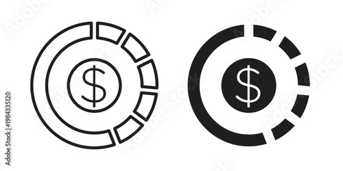 Asset allocation icon, thin line symbol, editable stroke eps 10