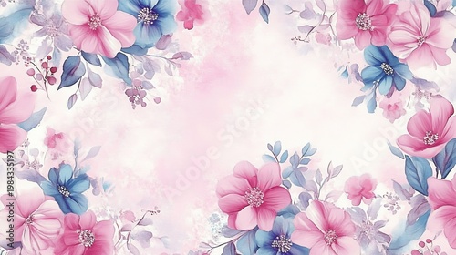 Beautiful Watercolor Floral Texture Seamless Digital Design with Pastel Colors for Various Uses