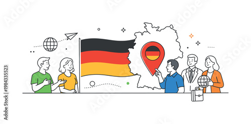 National identity and international representation in a cultural or geopolitical context where countries are symbolized through visual elements, represented by a clear