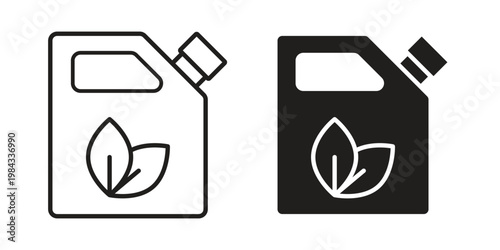 Biofuel canister icon, thin line symbol, editable stroke eps 10