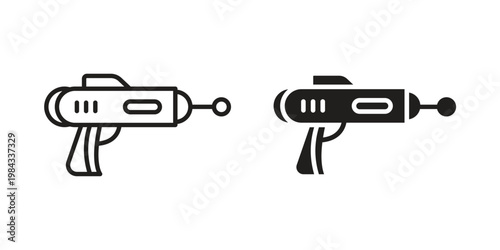 Blaster icon, thin line symbol, editable stroke eps 10