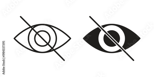 Blindness icon, thin line symbol, editable stroke eps 10