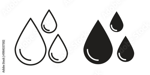 Blood drops icon, thin line symbol, editable stroke eps 10