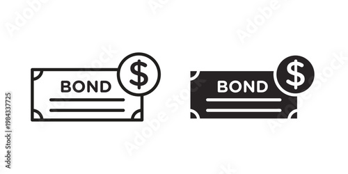 Bonds icon, thin line symbol, editable stroke eps 10