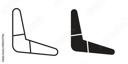 Boomerang icon, thin line symbol, editable stroke eps 10