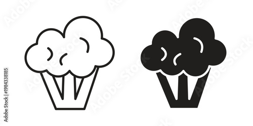 Broccoli icon, thin line symbol, editable stroke eps 10
