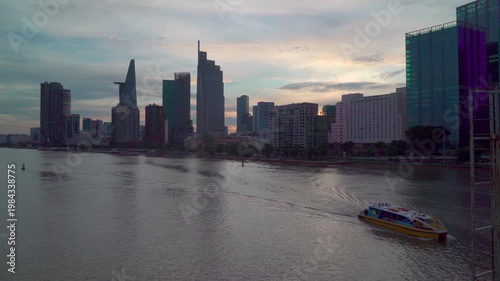 Awesome Ho Chi Minh City skyline at sunset, Vietnam
