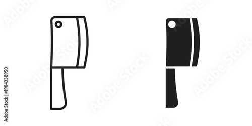 Butcher knife icon, thin line symbol, editable stroke eps 10