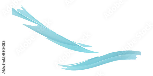 Artistic vector illustration of a blue bird feather and a bird on a white background featuring a flowing wave design with light blue curved lines and a smoke pattern for a modern technology wallpaper