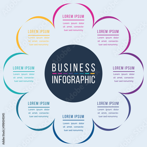 Circular Business Infographic Template 8 Options