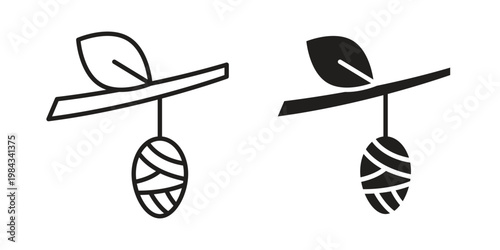 Cocoon icon, thin line symbol, editable stroke eps 10