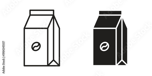 Coffee paper bag icon, thin line symbol, editable stroke eps 10