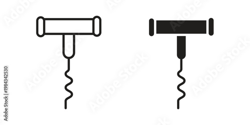 Corkscrew icon, thin line symbol, editable stroke eps 10