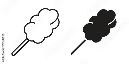 Cotton Candy icon, thin line symbol, editable stroke eps 10