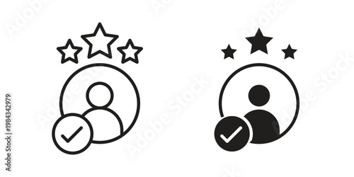 Customer experience icon, thin line symbol, editable stroke eps 10