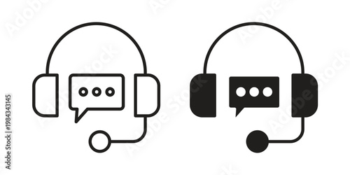 Customer support icon, thin line symbol, editable stroke eps 10