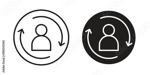 Customer retention icon, thin line symbol, editable stroke eps 10