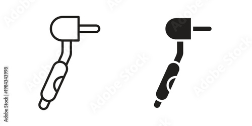 Dental drill icon, thin line symbol, editable stroke eps 10