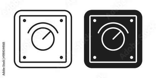 Dimmer icon, thin line symbol, editable stroke eps 10