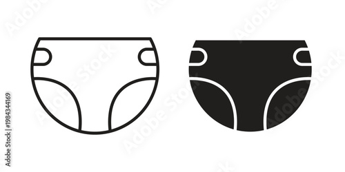 diaper icon, thin line symbol, editable stroke eps 10