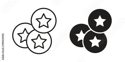 Earn point icon, thin line symbol, editable stroke eps 10