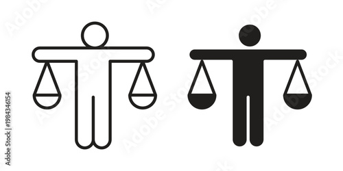 Ethics icon, thin line symbol, editable stroke eps 10