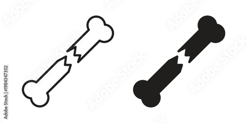 Fracture icon, thin line symbol, editable stroke eps 10