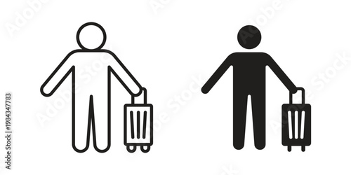 Guest icon, thin line symbol, editable stroke eps 10