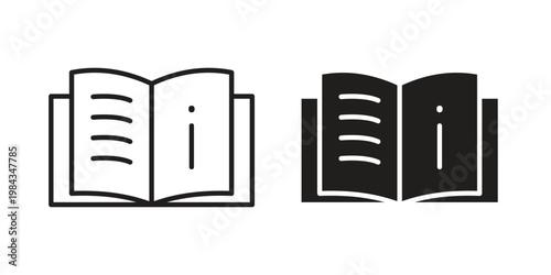 guide book icon, thin line symbol, editable stroke eps 10
