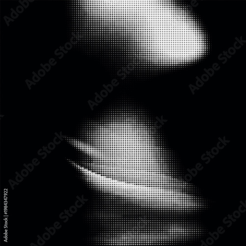 Dramatic high contrast halftone dot mask for artistic photography and poster design projects.