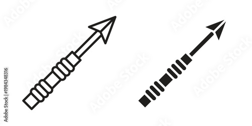 Harpoon icon, thin line symbol, editable stroke eps 10