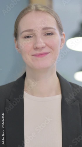 Wallpaper Mural Handmade Heart by Happy Businesswoman in Love, Vertical Video Torontodigital.ca