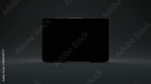 Modern Laptop With Blank Screen In Dark Studio