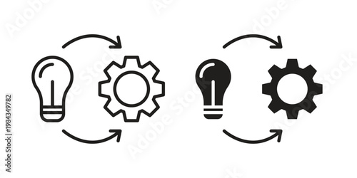 Implementation icon, thin line symbol, editable stroke eps 10