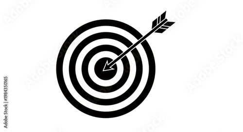 Bullseye target with arrow hitting the center representing precision and focus.