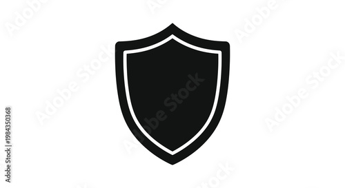 Free Download A stark black shield icon with a bold outline stands against a white background a striking silhouette high quality professional detailed - GFXLoad