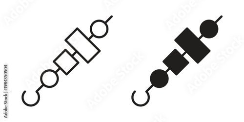 Kebab icon, thin line symbol, editable stroke eps 10