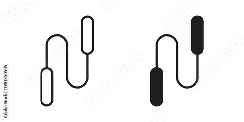 Jump rope icon, thin line symbol, editable stroke eps 10