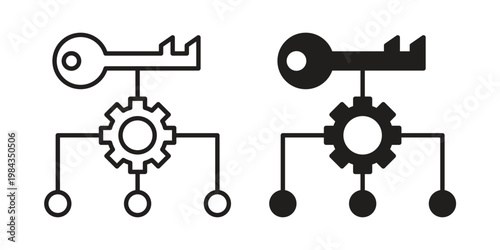 Key factor icon, thin line symbol, editable stroke eps 10