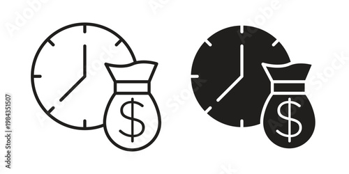 Long term investment icon, thin line symbol, editable stroke eps 10