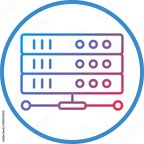 Server Line Icon Style