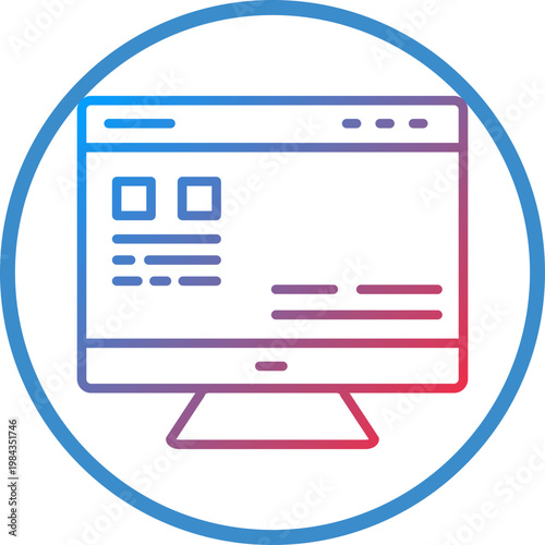 Website Coding Line Icon Style
